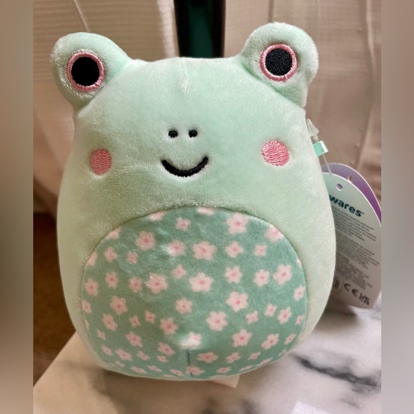 Fritz the Frog 5” Squishmallow Green Plush Flower Pattern - Picture 1 of 6